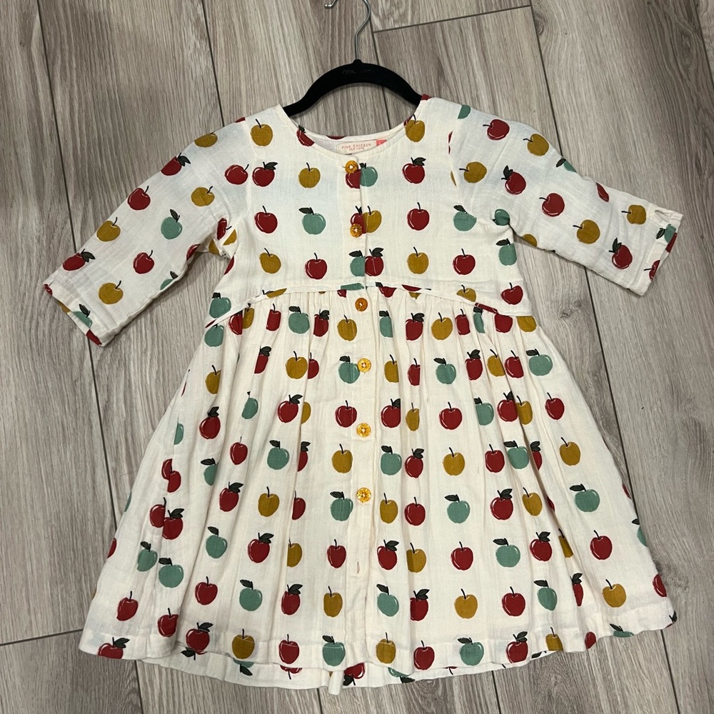 Pink Chicken Girls Apple Dress Size 6Y Back to School